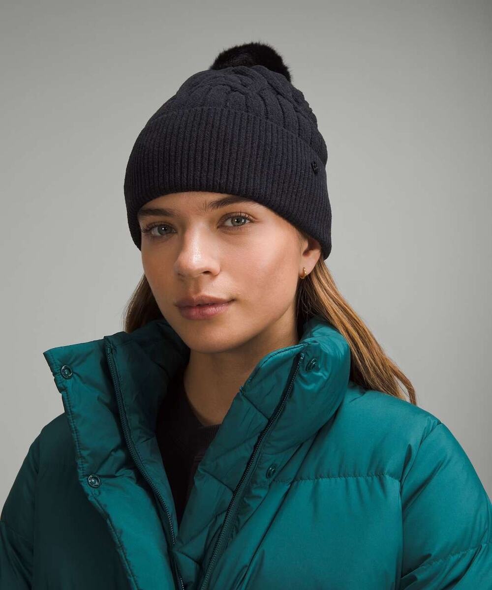 Lululemon Cable Knit Pom Beanie Black NWT | Retail $58